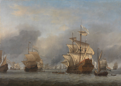 The Capture of the Royal Prince, Willem van de Velde (II), c. 1670 Canvas Print