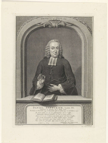 Portrait of Daniel Serrurier, Jacob Houbraken, 1759 Canvas Print