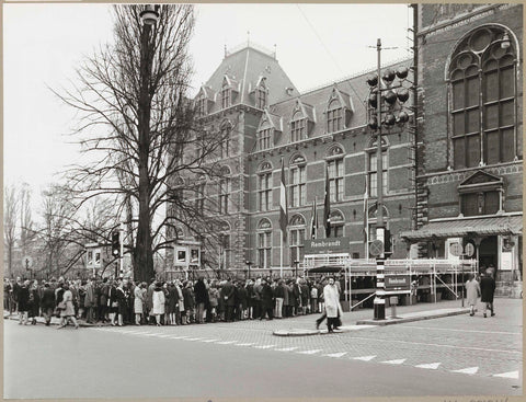 Crowd queuing at the east main entrance, c. 1969 Canvas Print