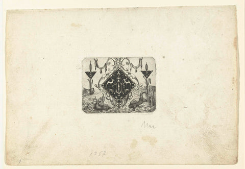 Square pendant for background of water, Giovanni Battista Costantini, 1622 Canvas Print