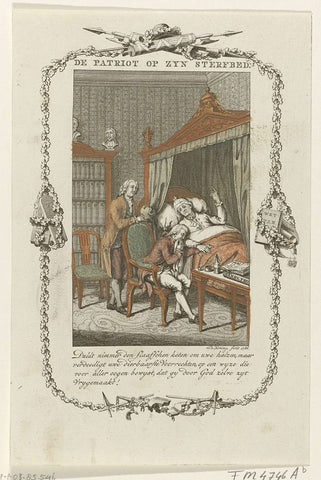 The Patriot on his deathbed, 1786, Theodoor King, 1786 Canvas Print