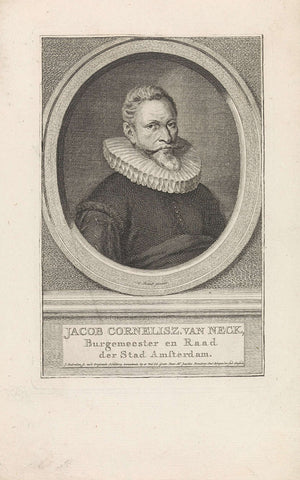 Portrait of Jacob Cornelisz Banjaert, called Van Neck, Jacob Houbraken, 1796 Canvas Print