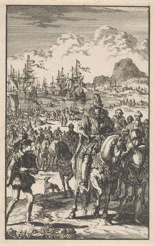 Crown Prince Philip lands in England, 1554, Jan Luyken, 1699 Canvas Print