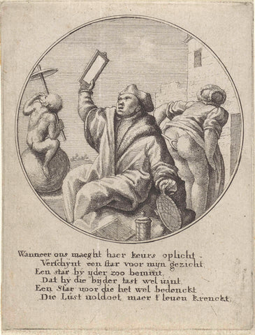 Doctor spied with a mirror the buttocks of a woman, Wenceslaus Hollar, 1644 - 1652 Canvas Print