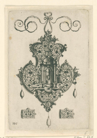 Front pendant: alcove with dome and aisles, Adriaen Collaert, c. 1570 - before 1573 Canvas Print