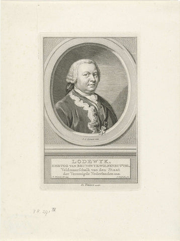 Portrait of Louis Ernst, Duke of Brunswick-Wolfenbüttel, Jacob Houbraken, 1759 Canvas Print