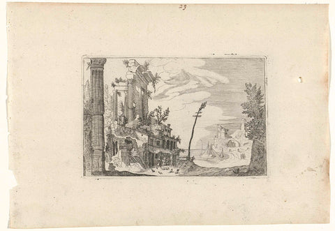 Roman Ruins by the Sea, Willem van Nieulandt (II), 1594 - 1685 Canvas Print