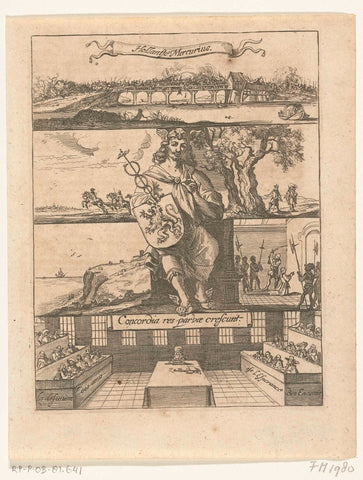 Title page for the Hollantsche Mercurius of 1651, Dirck de Bray (attributed to), 1652 Canvas Print