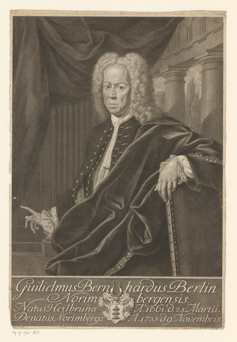 Portret van Wilhelm Bernhard Berlin, Georg Martin Preissler, 1710 - 1754 Canvas Print