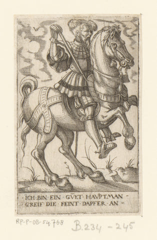 Head man on horseback, Virgilius Solis, 1524 - 1562 Canvas Print