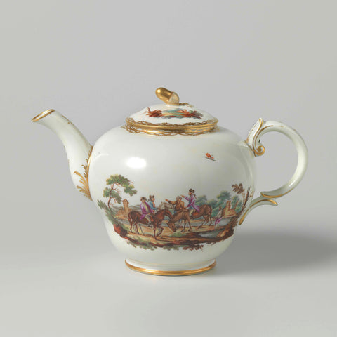 Teapot, Manufacture Oud-Loosdrecht, c. 1782 - c. 1784 Canvas Print