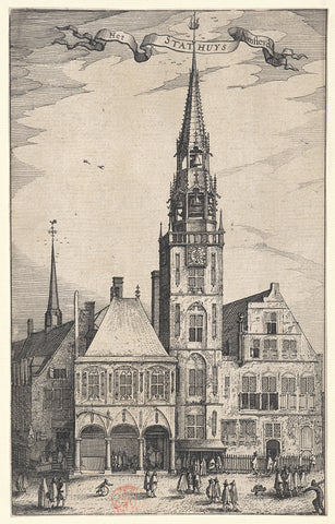 View of the Old Town Hall in Amsterdam, Claes Jansz. Visscher (II), c. 1601 - 1612 Canvas Print