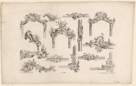 Mirror ice creams with leaf motifs, Emanuel Eichel (possibly), 1727 - 1775 Canvas Print