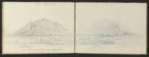 Monte Soratte as seen from Civita Castellana, Abraham Teerlink, c. 1808 - c. 1857 Canvas Print