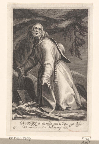 Saint Onyphrius the Great as hermit, Boetius Adamsz. Bolswert, 1590 – 1612 Canvas Print