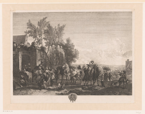 Valkenjacht, Jean Moyreau, c. 1733 - 1762 Canvas Print