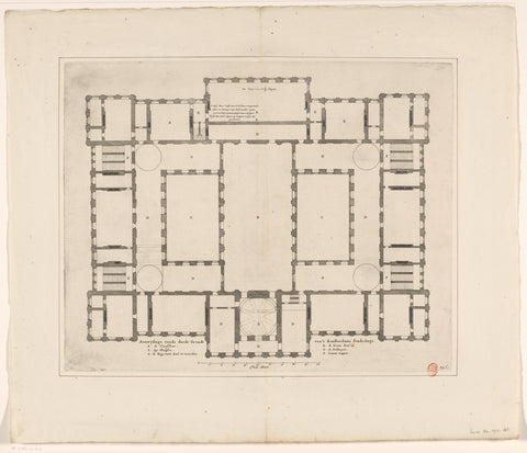 Plattegrond van de tweede verdieping ('darde Grondt') van het Stadhuis op de Dam, Dancker Danckerts (possibly), 1661 Canvas Print