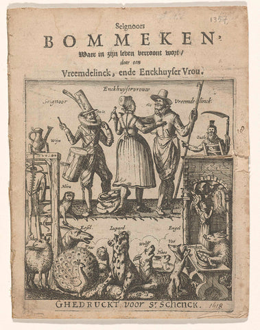 Title page of the pamphlet: Seignoor's bombs, where in his life is shown, by a stranger, ende Enckhuyser woman, 1618, anonymous, 1618 Canvas Print