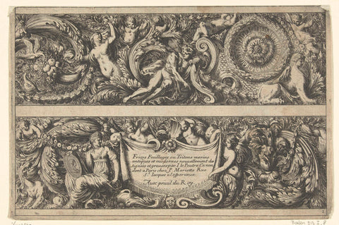 Titelblad: Frizes, feuillages ou tritons marins antiques et modernes, Jean Lepautre, c. 1664 Canvas Print