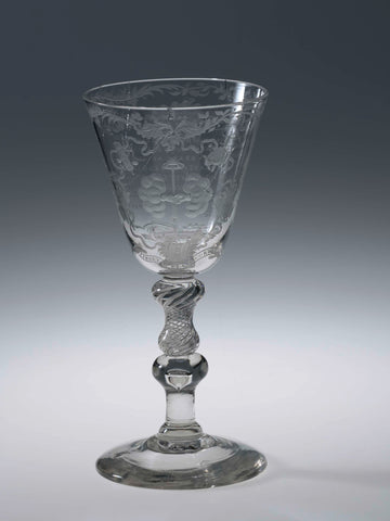 Chalice glass of the libertate et Concordia society, also called the Vrijdagsche Gezelschap, anonymous, 1764 Canvas Print