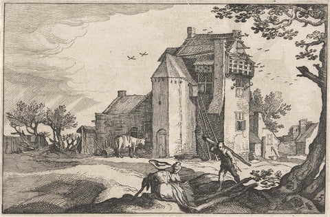 Boerderij met duiventil, Claes Jansz. Visscher (II), 1620 Canvas Print