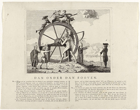 Cartoon with the British Problems on the Wheel of Time c. 1780, anonymous, 1780 Canvas Print