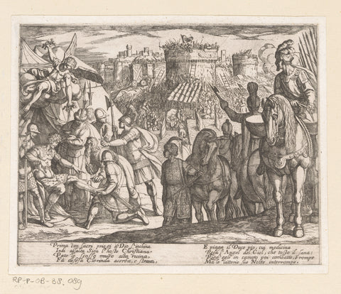 Illustration of Canto XI of Tasso's 'Gerusalemme Liberata', Antonio Tempesta, 1565 - 1630 Canvas Print