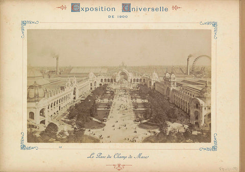 View of the Parc du Champ de Mars with in the background the Château d'eau, the Palais de l'Electricité, smoking chimneys and a Ferris wheel, Neurdein Frères, 1900 Canvas Print