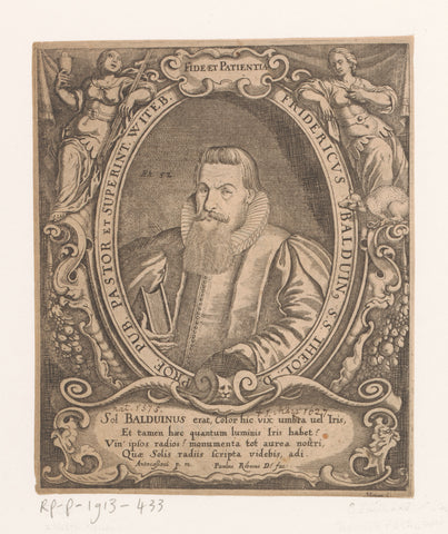 Portrait of Friedrich Balduin at the age of 52, Matthäus Merian (I), 1628 Canvas Print