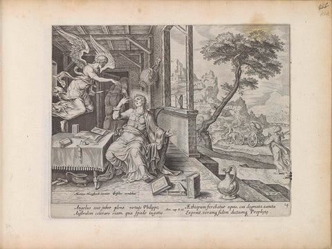 Philip is sent by an angel, anonymous, 1643 Canvas Print