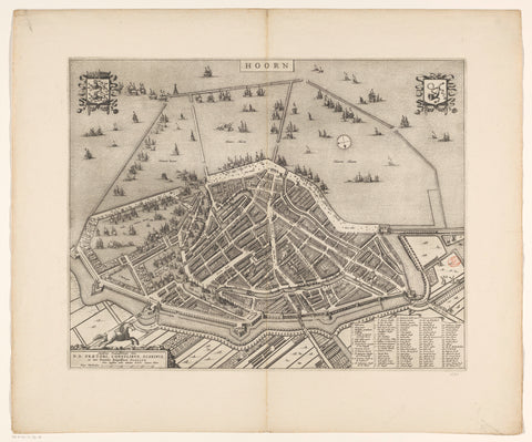 Map of Hoorn, anonymous, 1652 Canvas Print