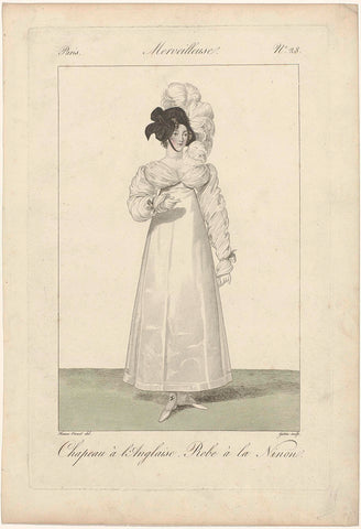 Incroyables et Merveilleuses, 1816, Merveilleuse, No. 28: Chapeau à l'Anglais (...), Georges Jacques Gatine, 1816 Canvas Print