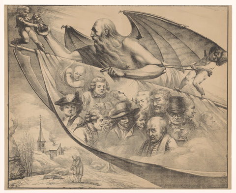 Father Time shows memories of Vivant Denon, Dominique Vivant Denon (baron), 1818 Canvas Print