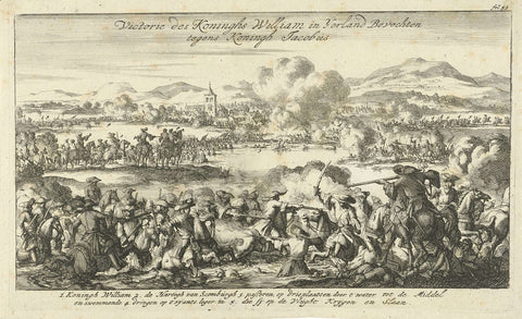 Battle of the Boyne, 1690, Jan Luyken, 1690 Canvas Print