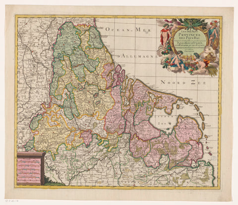 Map of the Seventeen Provinces, Gerard Valck, before 1700 Canvas Print