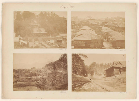 Landscape with houses in Japan, anonymous, 1885 Canvas Print