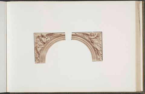 Plaster models for sculptures on the Palais du Louvre: left 