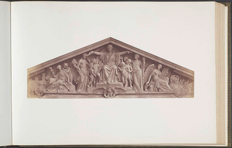 Pediment of the Pavillon Richelieu in the Palais du Louvre, Édouard Denis Baldus, c. 1855 - c. 1857 Canvas Print