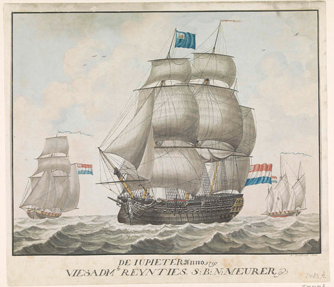 Warship De Jupiter, 1797, C. Toussaint, 1800 Canvas Print