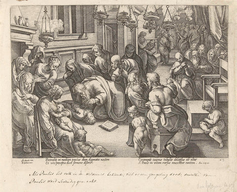 Paulus revives Eutychus, Philips Galle (workshop of), 1582 Canvas Print