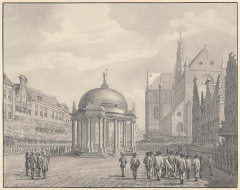 The swearing-in of the Government Regulations on the Grote Markt in Haarlem, 5 September 1787, Vincent Jansz. Van der Vinne, 1787 Canvas Print