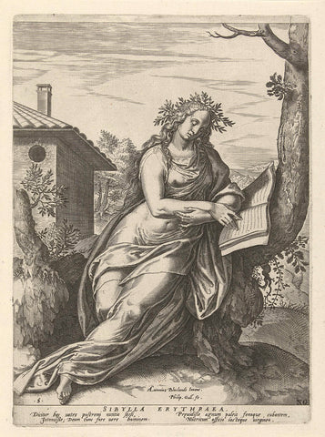 Erythrae sibille, Philips Galle, 1575 Canvas Print