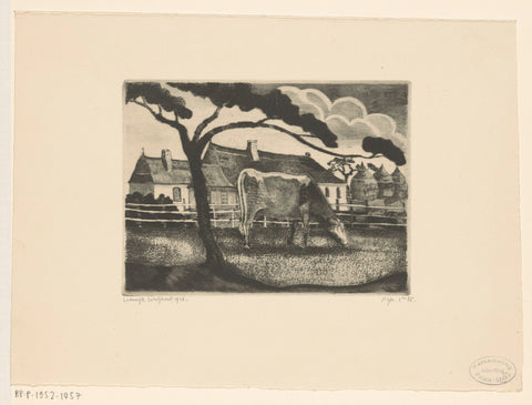 Grazing Cow, Louis Schelfhout, 1926 Canvas Print