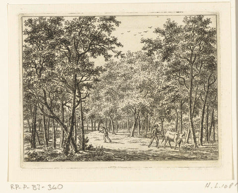 Herder met koe in het bos, Ernst Willem Jan Bagelaar, 1798 - 1837 Canvas Print