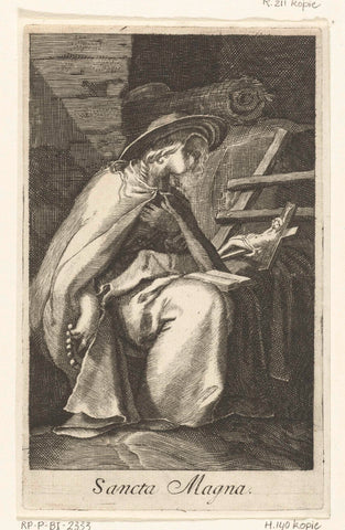 Saint Magna as hermit, Boetius Adamsz. Bolswert, 1590 – 1662 Canvas Print