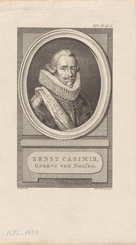 Portrait of Ernst Casimir, Count of Nassau-Dietz, Reinier Vinkeles (I), 1785 Canvas Print