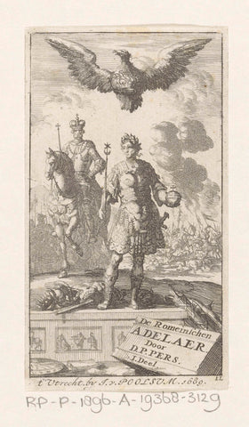 Roman emperor with eagle, Jan Luyken, 1689 Canvas Print