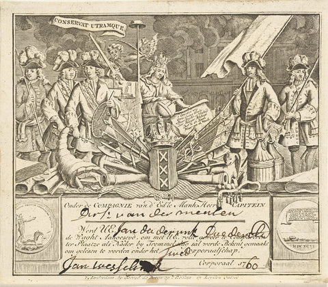 Archer's note for Jan Diederik Diederiksz, Gerrit de Broen (II), 1760 Canvas Print