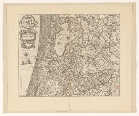 Map of Rhineland and Amstelland, anonymous, 1662 Canvas Print