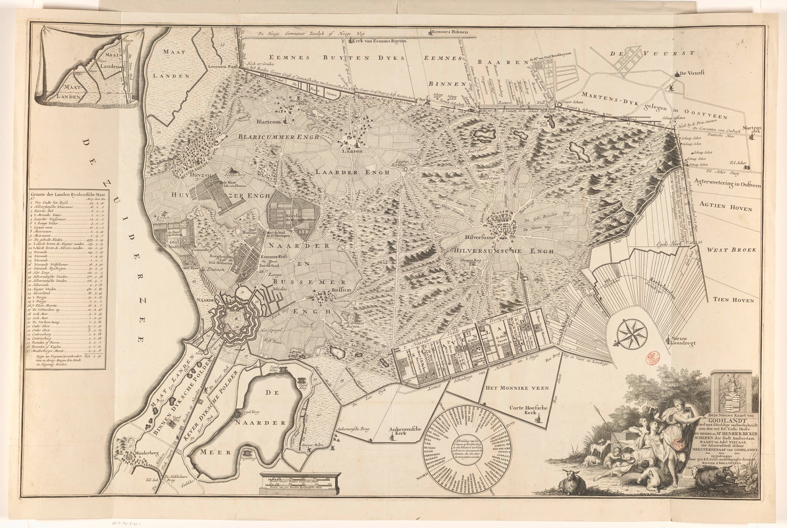 Map of the Gooi, Hendrik Post, 1726 - 1738 | CanvasPrints.com